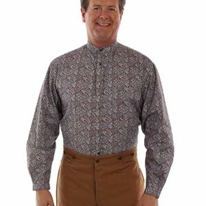 Men's Gray Paisley Shirt